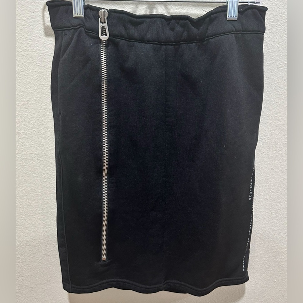 Scotch & Soda Black side zipper sweat Skirt size‎ s